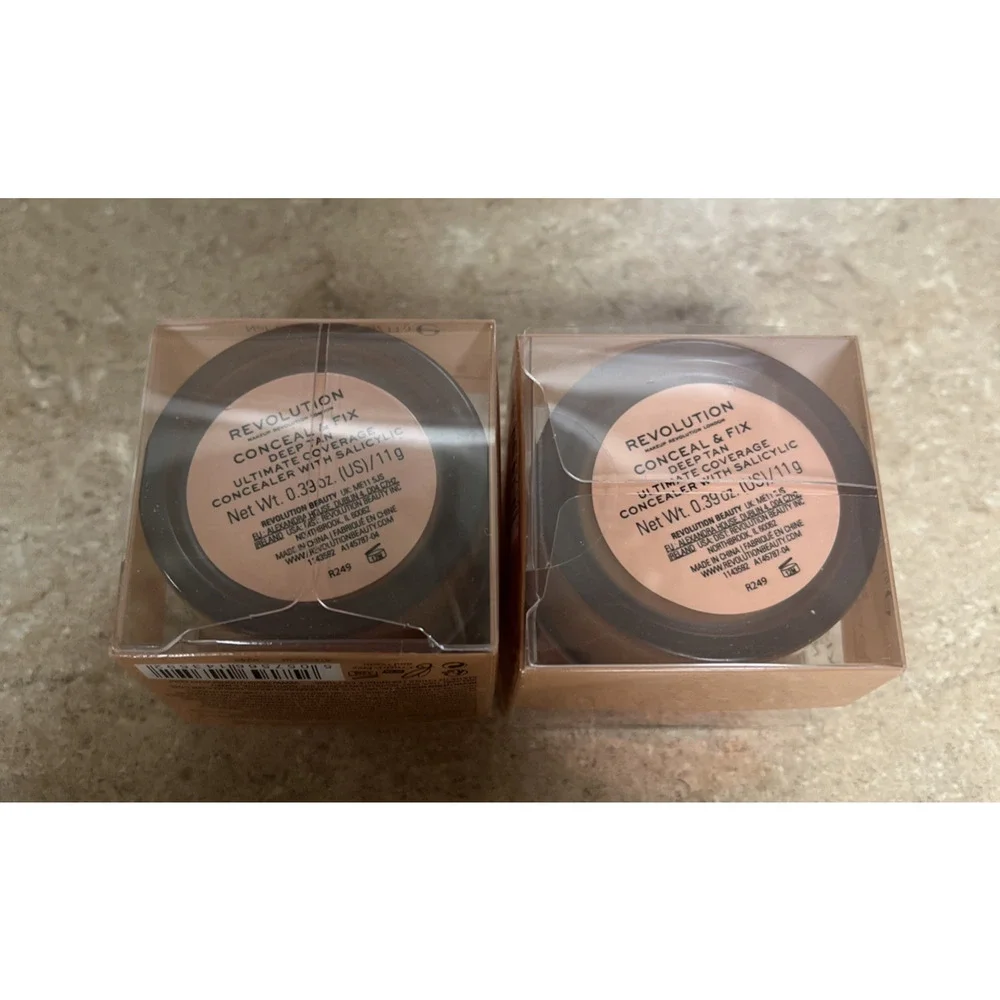 Revolution Makeup Concealer Conceal Fix Ultimate Coverage Deep Tan Lot of 2
